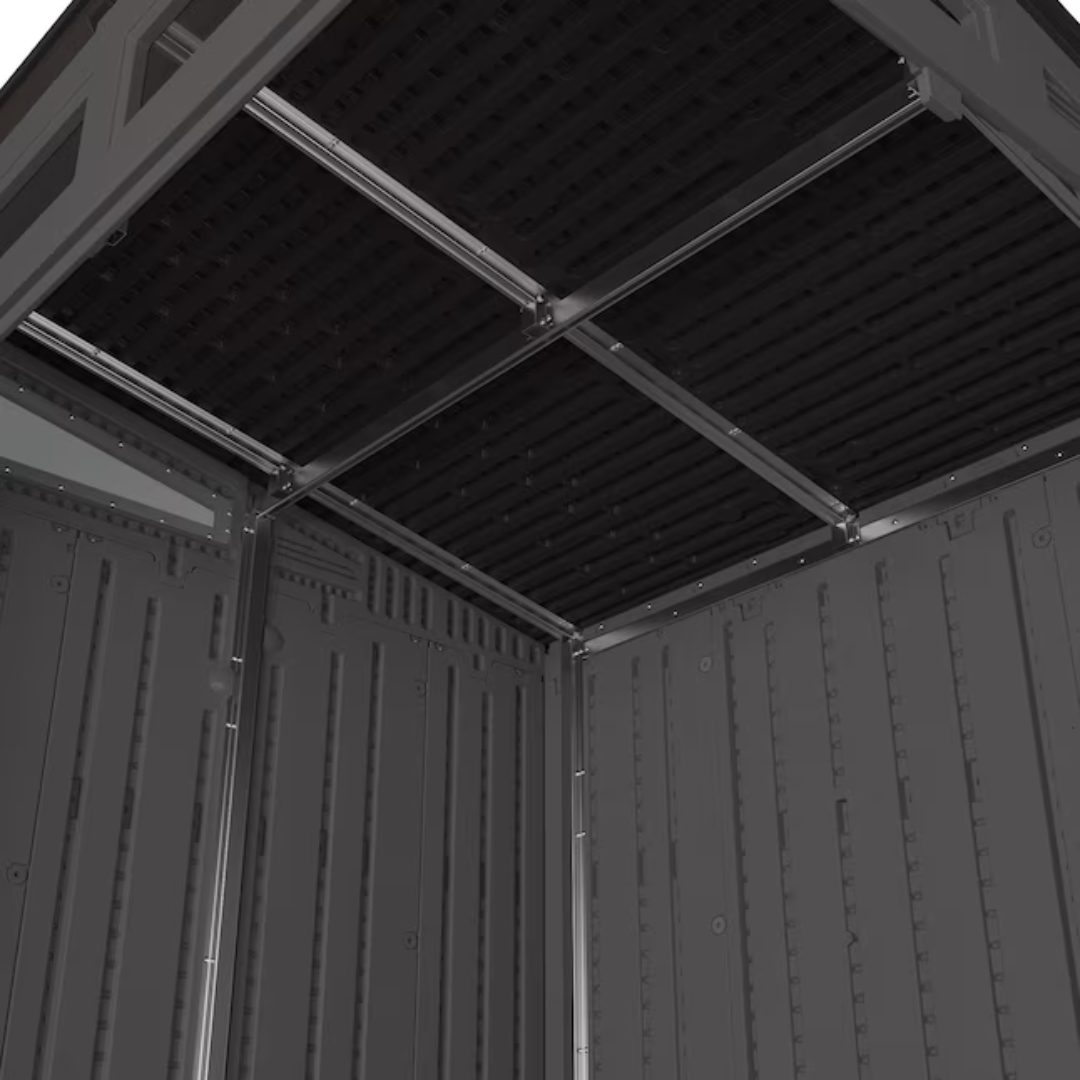 Rimal 6-ft x 5-ft Black Lean-to Resin Storage Shed (Floor Included)