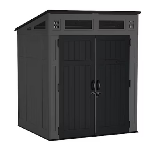 Rimal 6-ft x 5-ft Black Lean-to Resin Storage Shed (Floor Included)