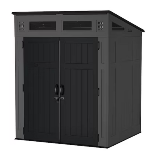 Rimal 6-ft x 5-ft Black Lean-to Resin Storage Shed (Floor Included)